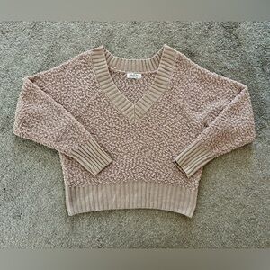 Women’s Small Jolie & Joy Textured V-Neck Sweater